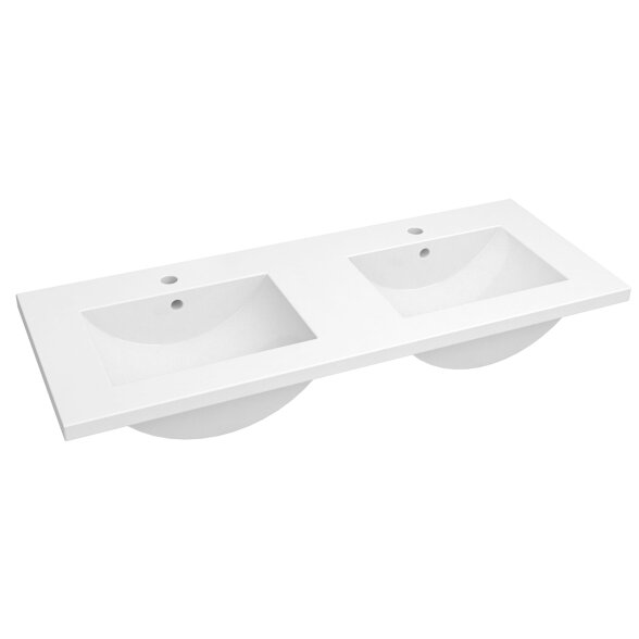 Kamė SEVILLE dvigubas keraminis praustuvas 120 cm, baltas Kamė SEVILLE dvigubas keraminis praustuvas 120 cm, baltas