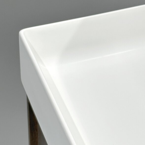 Kamė SOLE pastatomas keraminis praustuvas 100 cm, matinis baltas 3
