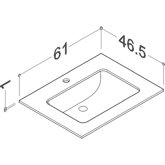 Kamė ILSA HPL stalviršis su klijuotu keraminiu praustuvu 60 cm 5 Kamė ILSA HPL stalviršis su klijuotu keraminiu praustuvu 60 cm 5