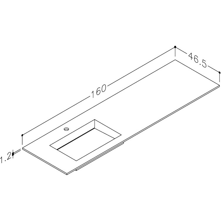 Kamė CORIAN®2 praustuvas su dubeniu kairėje 160 cm, matinis baltas 1 Kamė CORIAN®2 praustuvas su dubeniu kairėje 160 cm, matinis baltas 1