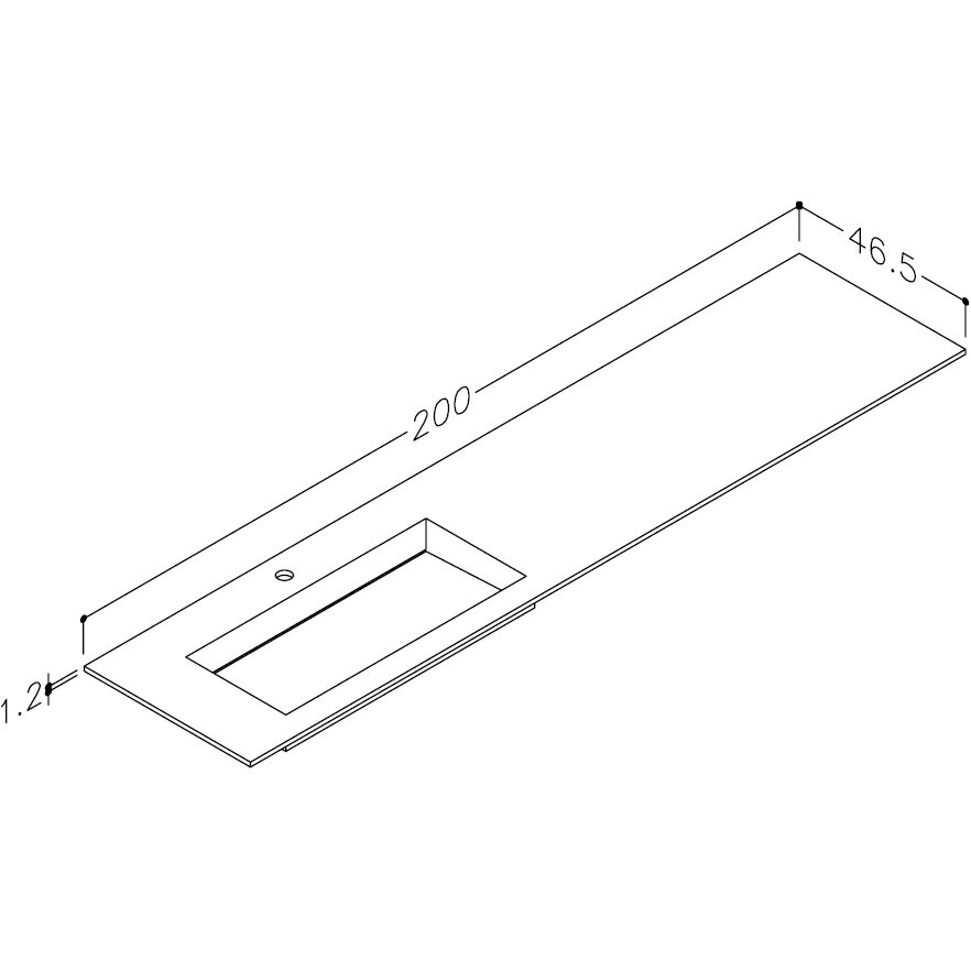 Kamė CORIAN®2 praustuvas su dubeniu kairėje 200 cm, matinis baltas 1 Kamė CORIAN®2 praustuvas su dubeniu kairėje 200 cm, matinis baltas 1