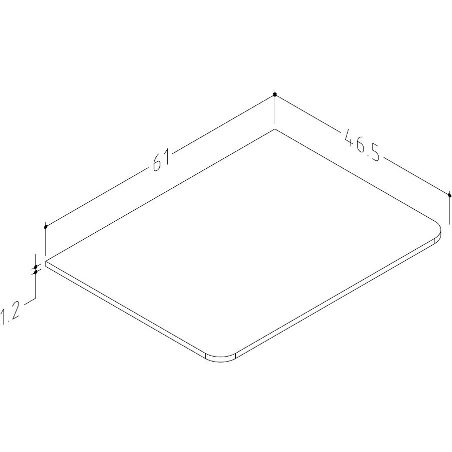 Kamė SOFT stalviršis užapvalintais kampais 61 cm 2