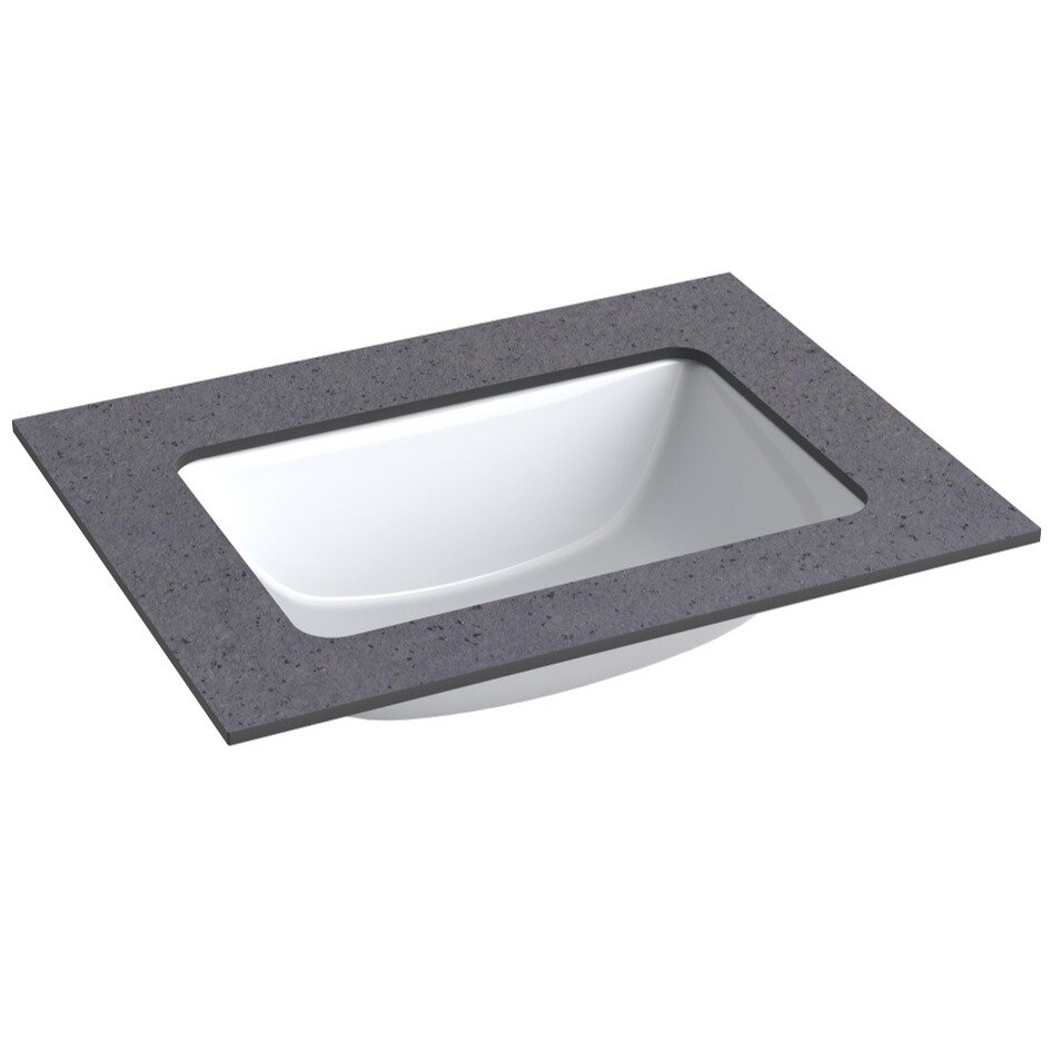 Kamė ILSA HPL stalviršis su klijuotu keraminiu praustuvu 60 cm Kamė ILSA HPL stalviršis su klijuotu keraminiu praustuvu 60 cm