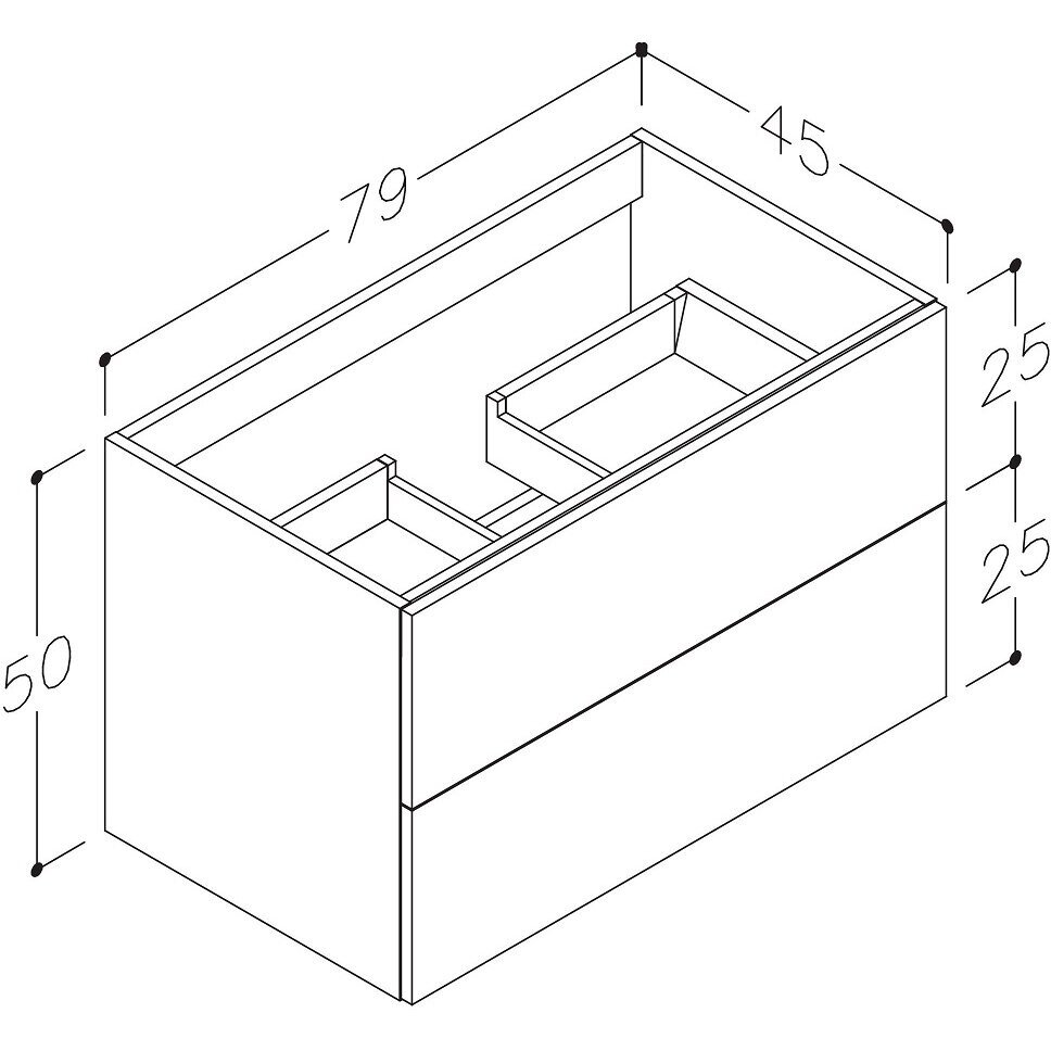 Kamė GAMA spintelė po praustuvu 80 cm 2