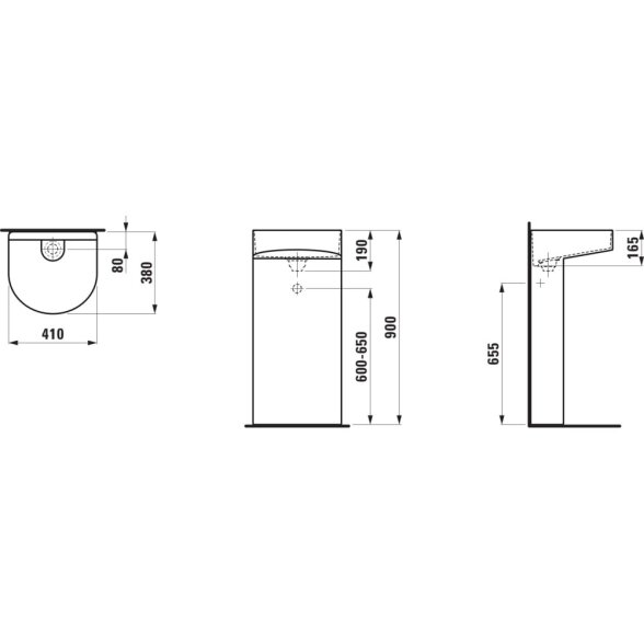 Laufen Sonar 41x38 laisvai pastatomas praustuvas 7