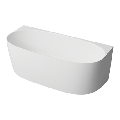 Lieto marmuro vonia Omnires Marble+ Valencia balta blizgi 158 x 77 cm