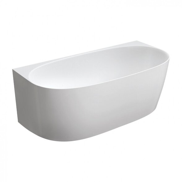 Lieto marmuro vonia Omnires Marble+ Valencia balta blizgi 158 x 77 cm 2