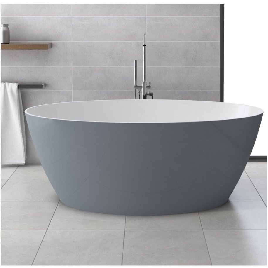 Lieto akmens vonia Marble+ SIENAWWBSP pilka išorė, baltas vidus 2 Lieto akmens vonia Marble+ SIENAWWBSP pilka išorė, baltas vidus 2