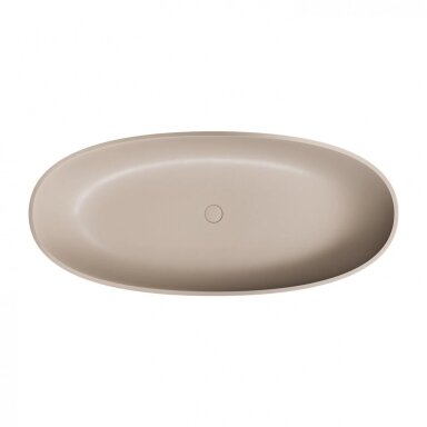 Matinė smėlio kopos laisvai pastatoma lieto akmens vonia Omnires SHELL M+ SHELL175WWDB 175 x 78 cm