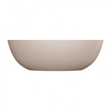 Matinė smėlio kopos spalvos pastatoma lieto akmens vonia Omnires SHELL M+ SHELLWWDB 160 x 75 cm