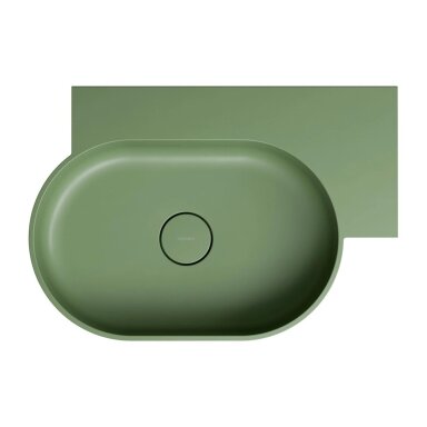 Matt olive spalvos pakabinamas/pastatomas ant stalviršio praustuvas Omnires OVO M+ 64 x 44 cm (dešinė) Matt olive spalvos pakabinamas/pastatomas ant stalviršio praustuvas Omnires OVO M+ 64 x 44 cm (dešinė)