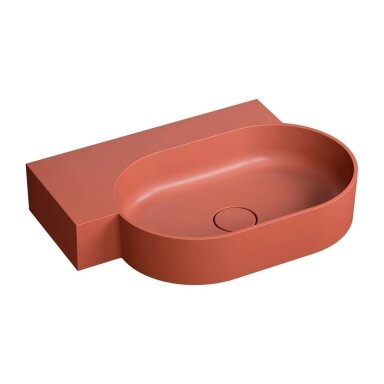 Matt terracotta spalvos pakabinamas/pastatomas ant stalviršio praustuvas Omnires OVO M+ 55 x 36 cm (kairė) Matt terracotta spalvos pakabinamas/pastatomas ant stalviršio praustuvas Omnires OVO M+ 55 x 36 cm (kairė)