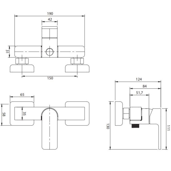 Maišytuvas dušui Omnires Baretti 1