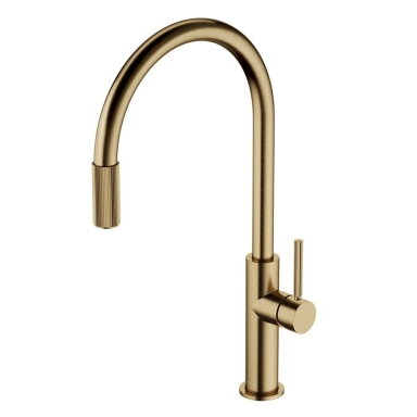 Omnires SWITCH maišytuvas virtuvės plautuvei, su ištraukiamu dušeliu Šlifuota antikinė bronza - SW9059-FD1BR Omnires SWITCH maišytuvas virtuvės plautuvei, su ištraukiamu dušeliu Šlifuota antikinė bronza - SW9059-FD1BR