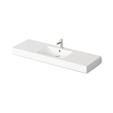PAA Long Step akmens masės pakabinamas praustuvas 1500x490 mm centre dubuo