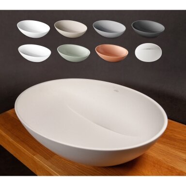 PAA Perla Silkstone pastatomas ant stalviršio praustuvas 51x35cm