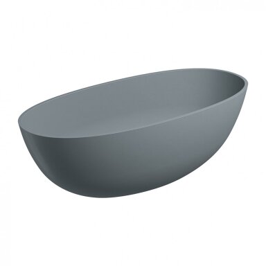 Pilka laisvai pastatoma lieto akmens vonia Omnires SHELL M+ SHELLWWAG 160 x 75 cm Pilka laisvai pastatoma lieto akmens vonia Omnires SHELL M+ SHELLWWAG 160 x 75 cm