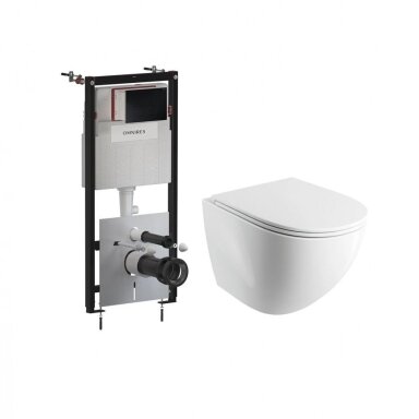 Potinkinio rėmo Omnires STRONGFRAME ECO su juodos matinės spalvos mygtuku ir pakabinamo klozeto Ottawa Comfort (Silent Power) 54 x 37 cm komplektas Potinkinio rėmo Omnires STRONGFRAME ECO su juodos matinės spalvos mygtuku ir pakabinamo klozeto Ottawa Comfort (Silent Power) 54 x 37 cm komplektas