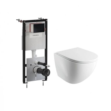 Potinkinio rėmo Omnires STRONGFRAME ECO su juodos matinės spalvos mygtuku ir pakabinamo klozeto Ottawa (Silent Power) 49 x 36,5 cm komplektas Potinkinio rėmo Omnires STRONGFRAME ECO su juodos matinės spalvos mygtuku ir pakabinamo klozeto Ottawa (Silent Power) 49 x 36,5 cm komplektas