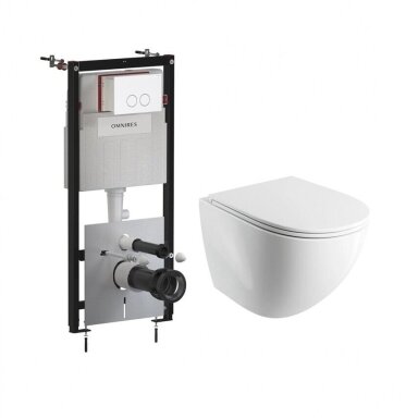 Potinkinio rėmo Omnires STRONGFRAME ECO su matiniu baltos spalvos mygtuku ir pakabinamo klozeto Ottawa (Silent Power) 49 x 36,5 cm komplektas Potinkinio rėmo Omnires STRONGFRAME ECO su matiniu baltos spalvos mygtuku ir pakabinamo klozeto Ottawa (Silent Power) 49 x 36,5 cm komplektas