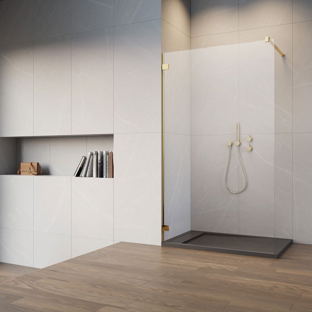 Radaway Essenza Pro 8 Walk-in stabili dušo sienelė, blizgus auksas