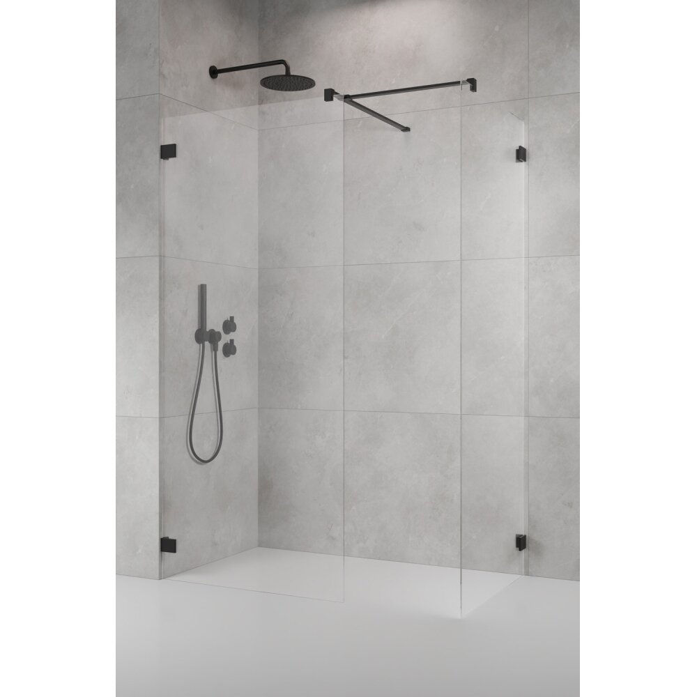 Radaway Essenza Pro 8 Walk-in stabili dušo sienelė, juoda matinė 2 Radaway Essenza Pro 8 Walk-in stabili dušo sienelė, juoda matinė 2