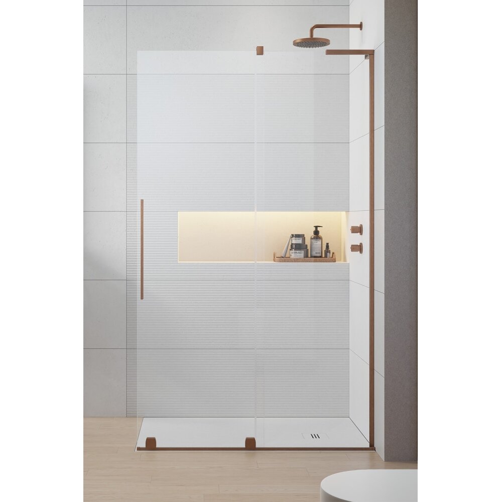Radaway Furo SL Walk-in stabili dušo sienelė su stumdomomis durimis, šlifuotas varis 2