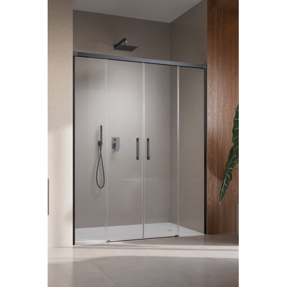 Radaway Idea 8 DWD nišinės dvivėrės stumdomos durys, šlifuotas GunMetal 2