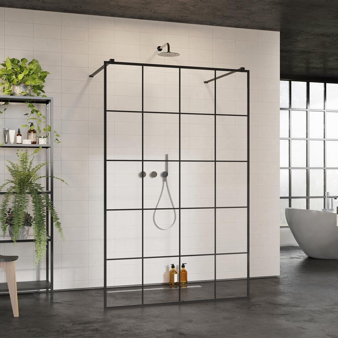 Radaway Modo New I Factory stabili dušo sienelė (Walk-in), juoda matinė