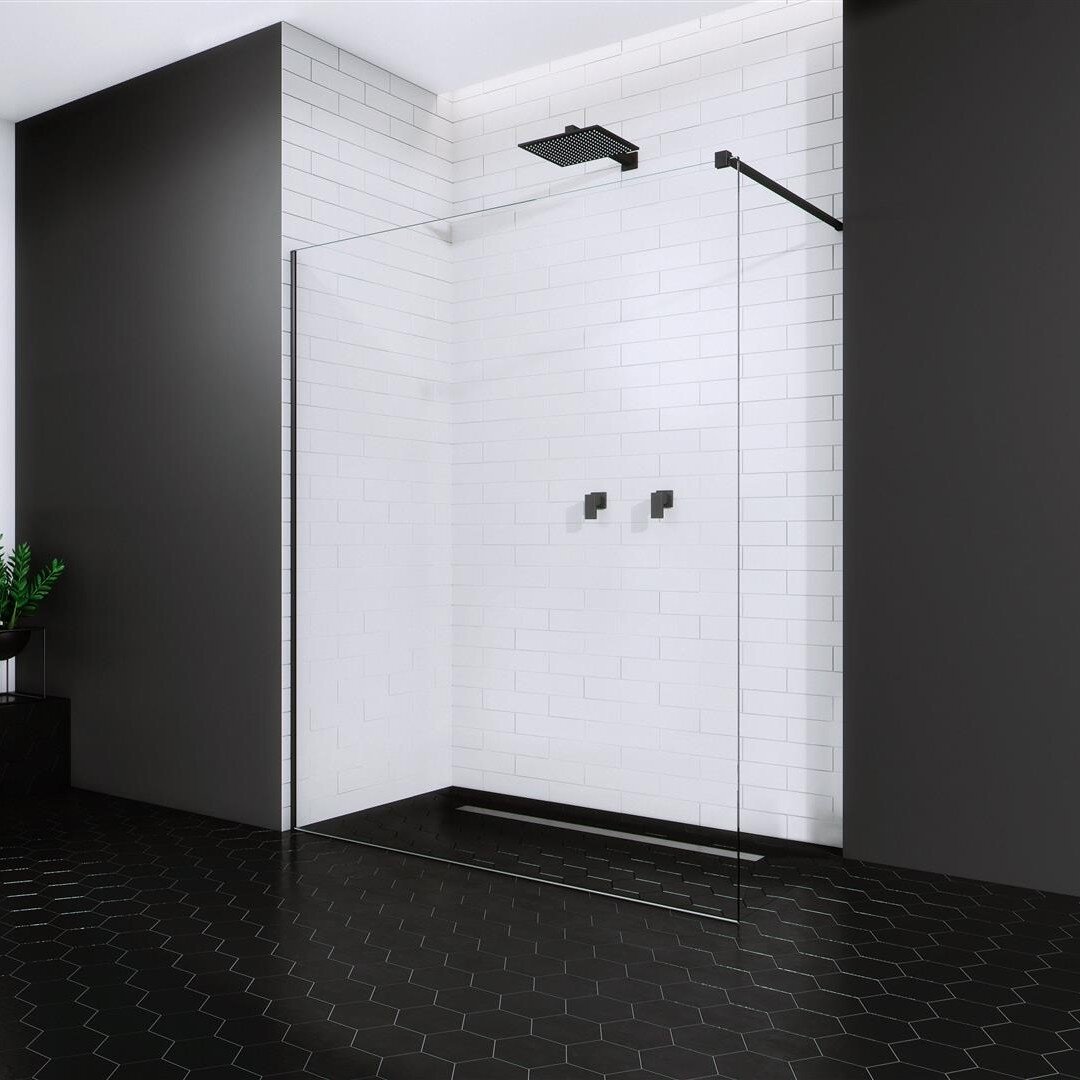 Radaway Modo New II stabili dušo sienelė (Walk-in), juoda matinė Radaway Modo New II stabili dušo sienelė (Walk-in), juoda matinė