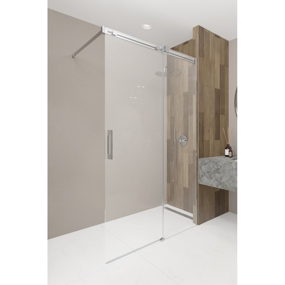 Radaway Espera Pro Walk-in stabili dušo sienelė su stumdomomis durimis, chromas 2