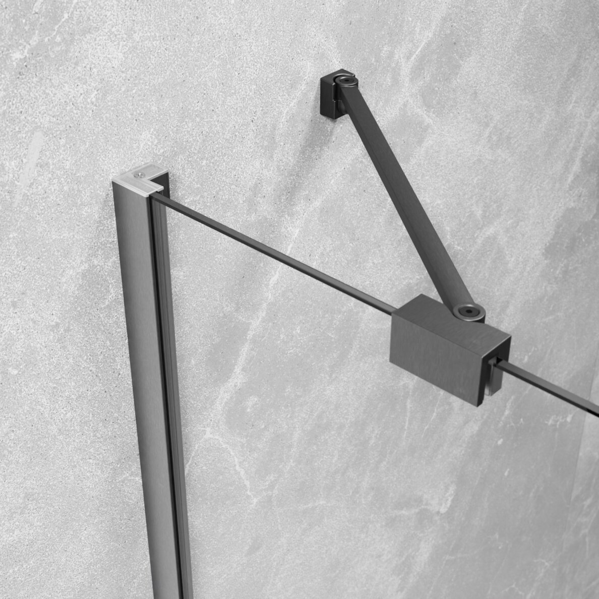 Radaway Essenza DWJ nišinės dušo durys, šlifuotas GunMetal 5