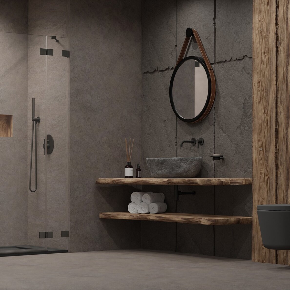 Radaway Essenza Pro 8 DWJ nišinės dušo durys, šlifuotas GunMetal Radaway Essenza Pro 8 DWJ nišinės dušo durys, šlifuotas GunMetal