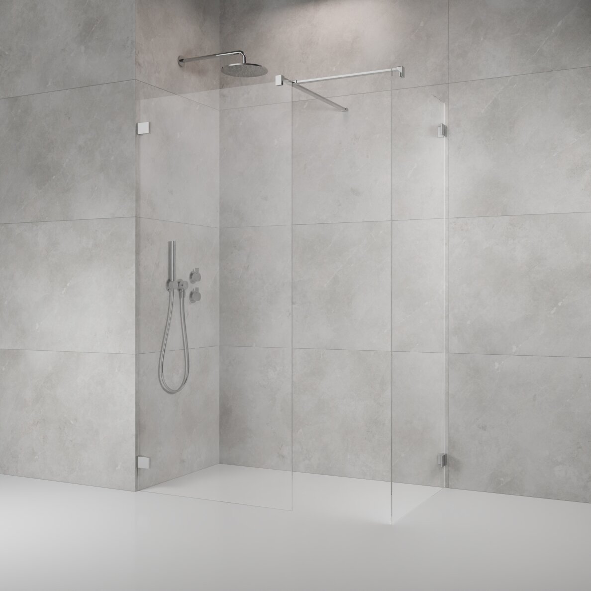 Radaway Essenza Pro 8 Walk-in stabili dušo sienelė, chromas 3 Radaway Essenza Pro 8 Walk-in stabili dušo sienelė, chromas 3