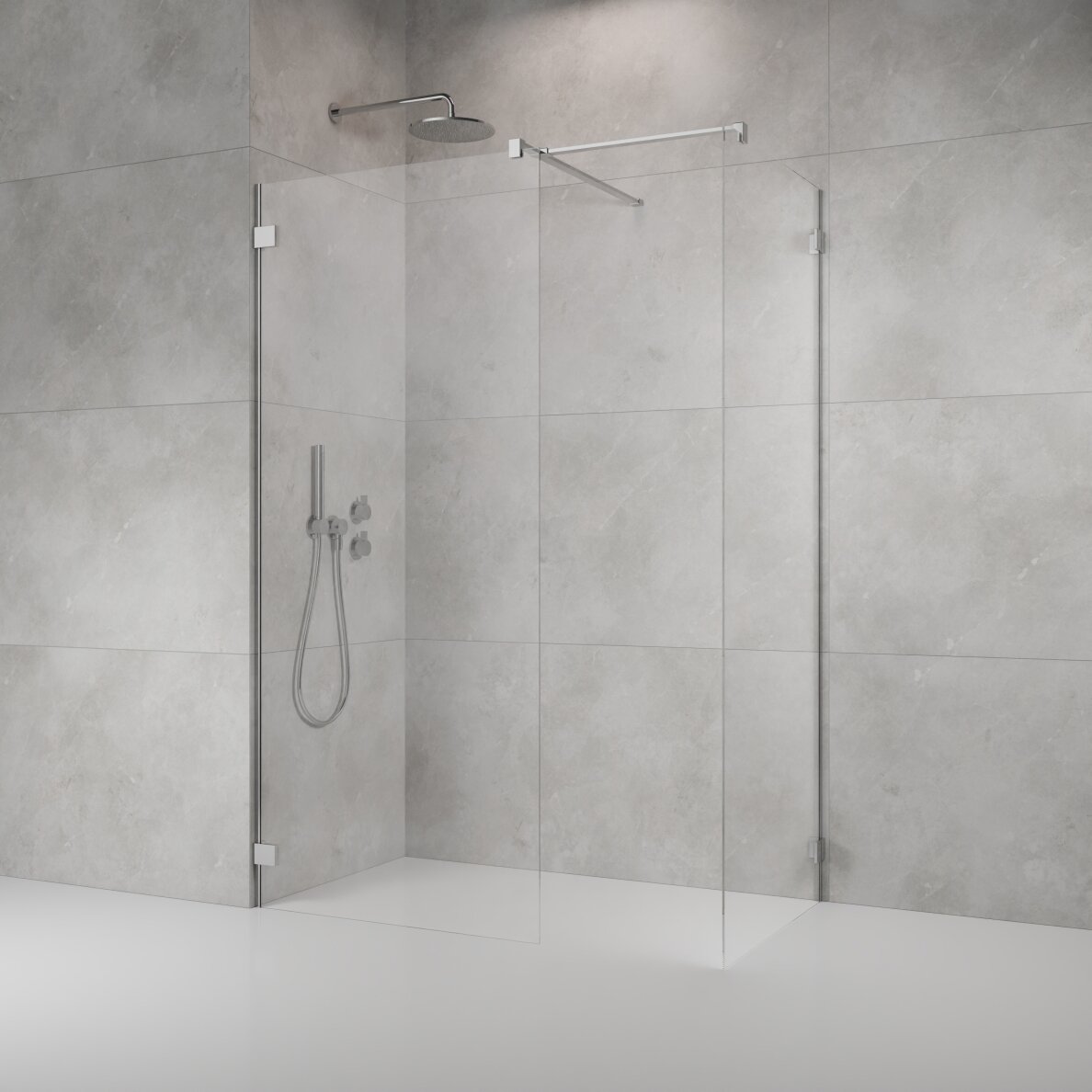 Radaway Essenza Pro 8 Walk-in stabili dušo sienelė, chromas 4 Radaway Essenza Pro 8 Walk-in stabili dušo sienelė, chromas 4