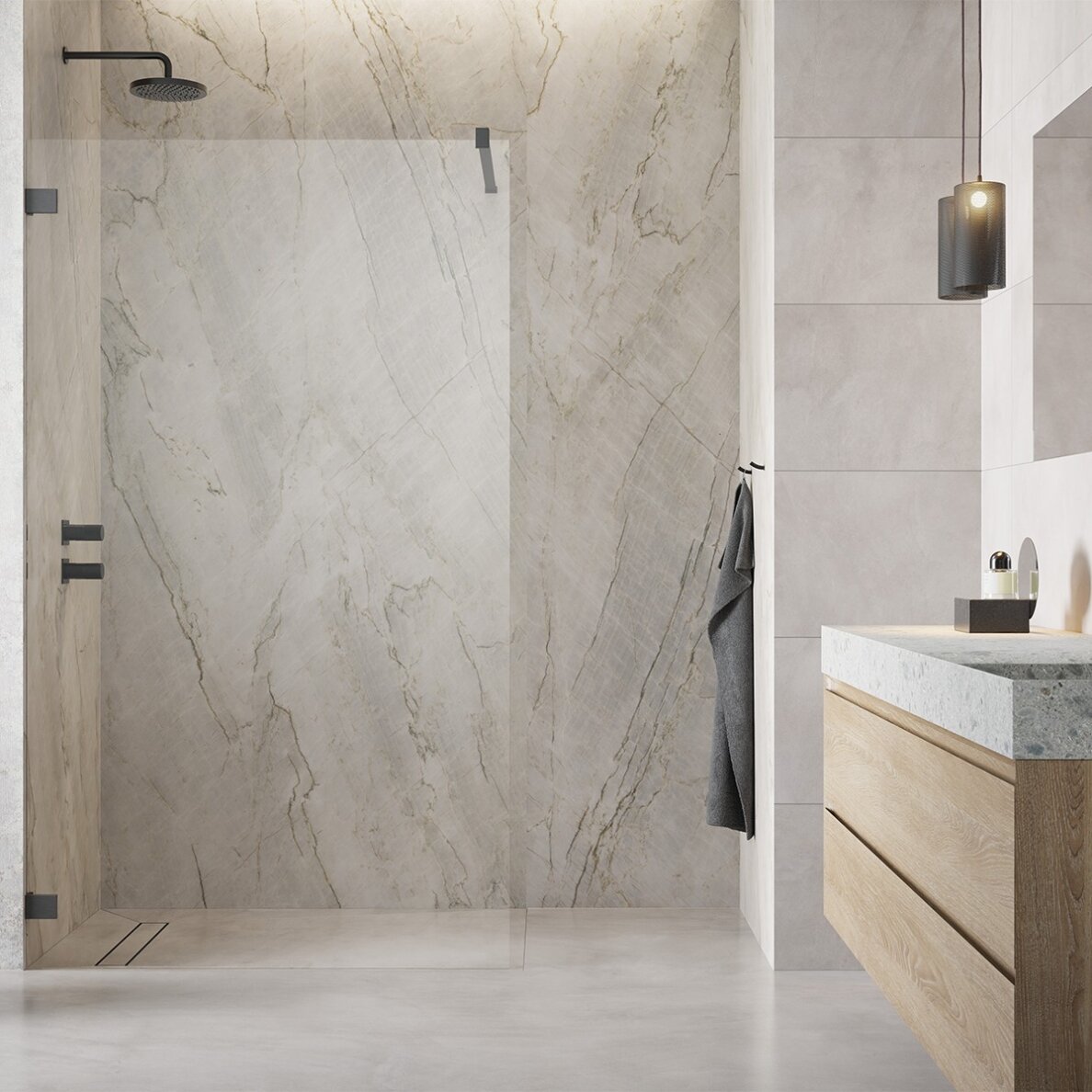 Radaway Essenza Pro 8 Walk-in stabili dušo sienelė, šlifuotas GunMetal