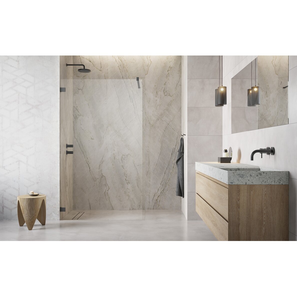 Radaway Essenza Pro Walk-in stabili dušo sienelė, šlifuotas GunMetal 1
