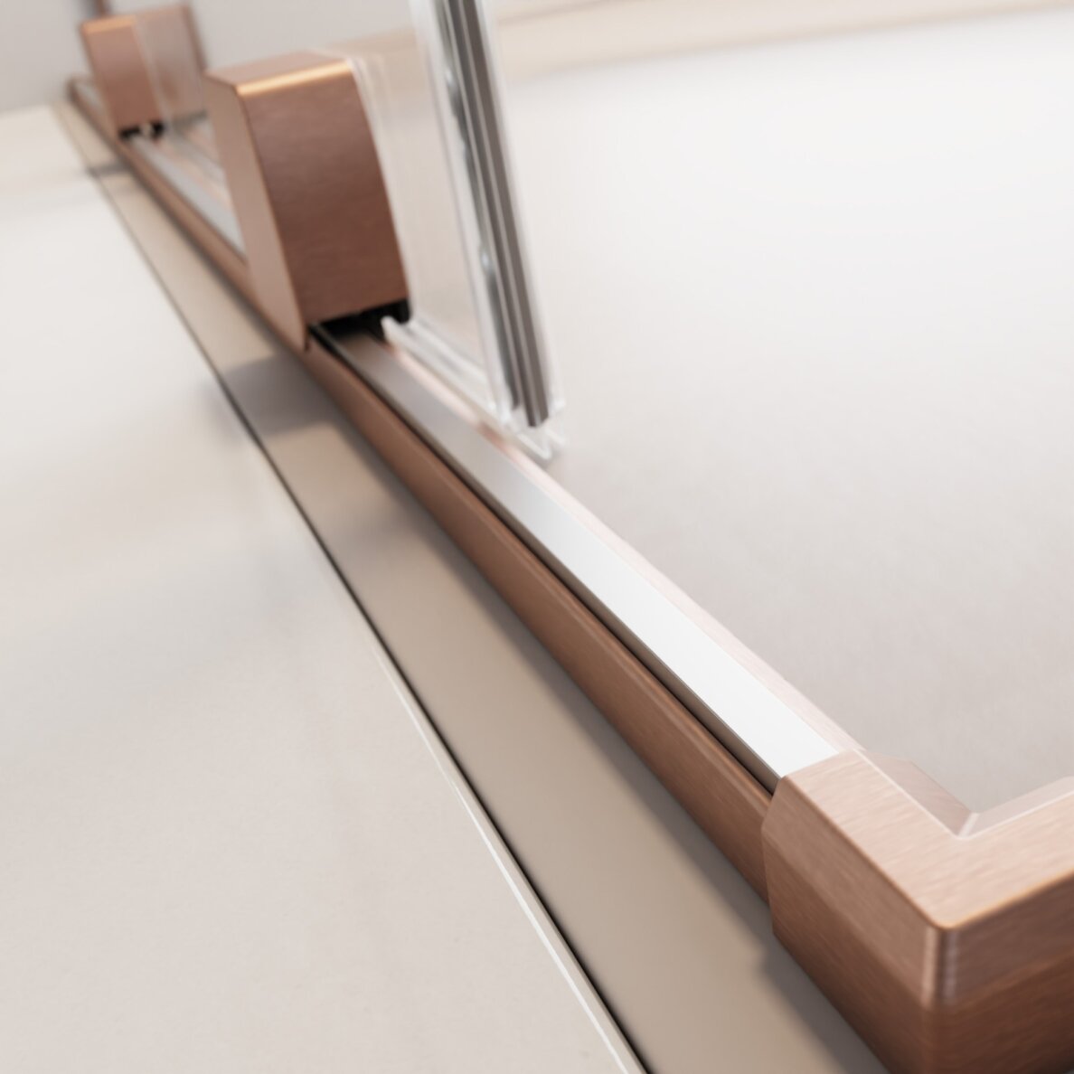 Radaway Furo SL KDD kampinė dušo kabina su dvejomis stumdomomis durimis, šlifuotas varis 6