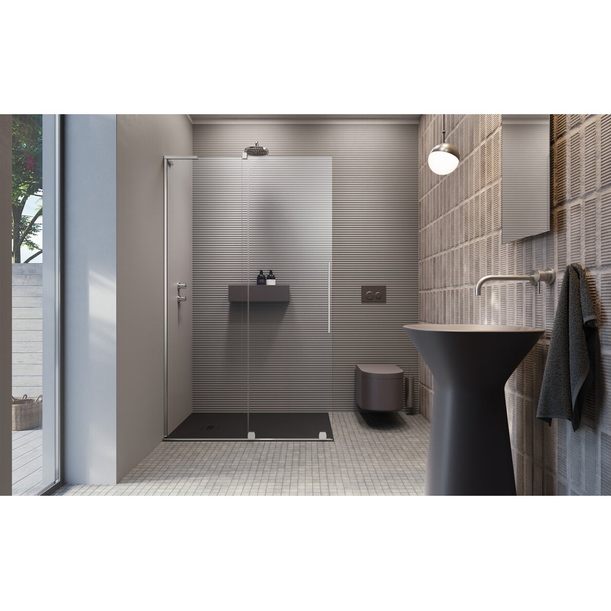 Radaway Furo SL Walk-in stabili dušo sienelė su stumdomomis durimis, chromas 1