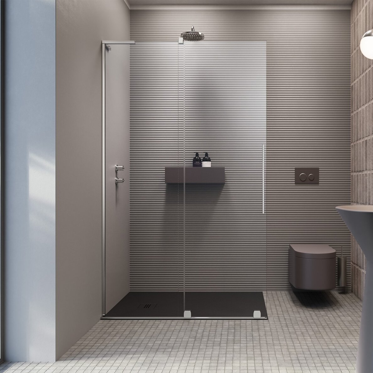 Radaway Furo SL Walk-in stabili dušo sienelė su stumdomomis durimis, chromas Radaway Furo SL Walk-in stabili dušo sienelė su stumdomomis durimis, chromas