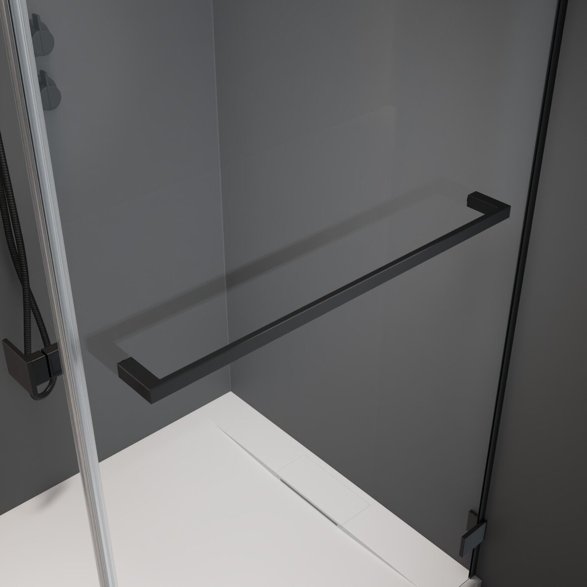 Radaway Furo SL Walk-in stabili dušo sienelė su stumdomomis durimis, juoda matinė 12 Radaway Furo SL Walk-in stabili dušo sienelė su stumdomomis durimis, juoda matinė 12