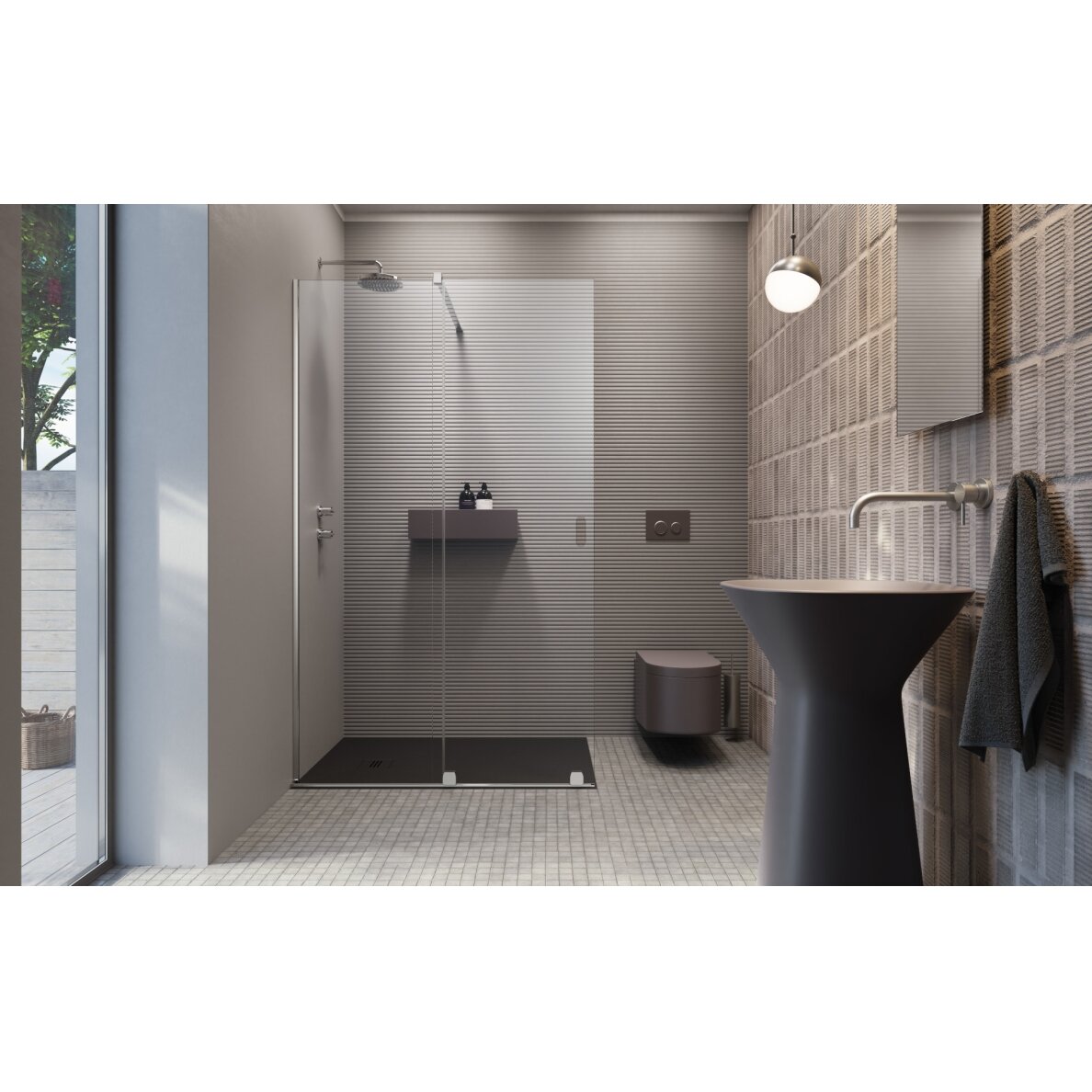 Radaway Furo Walk-in stabili dušo sienelė su stumdomomis durimis, chromas 2 Radaway Furo Walk-in stabili dušo sienelė su stumdomomis durimis, chromas 2