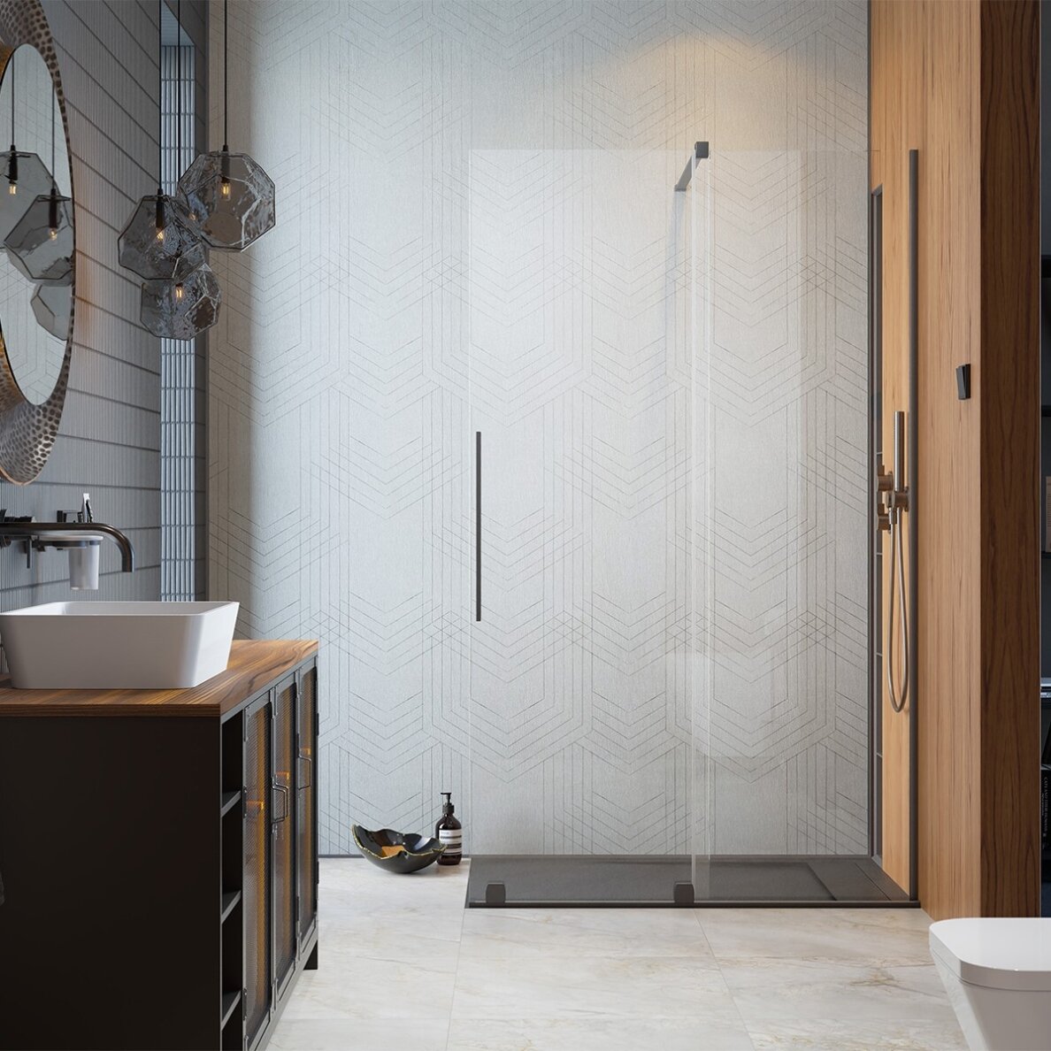 Radaway Furo Walk-in stabili dušo sienelė su stumdomomis durimis, šlifuotas GunMetal Radaway Furo Walk-in stabili dušo sienelė su stumdomomis durimis, šlifuotas GunMetal
