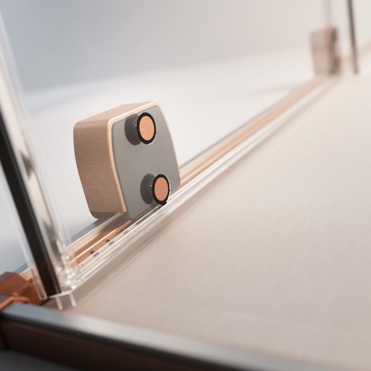 Radaway Furo Walk-in stabili dušo sienelė su stumdomomis durimis, šlifuotas varis 6