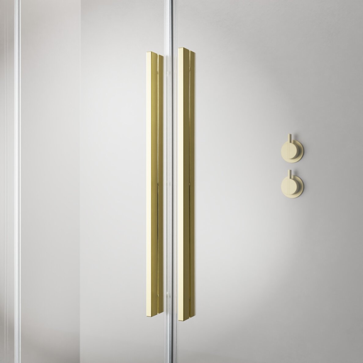 Radaway Furo Walk-in stabili dušo sienelė su stumdomomis durimis, šviesus šlifuotas auksas 4