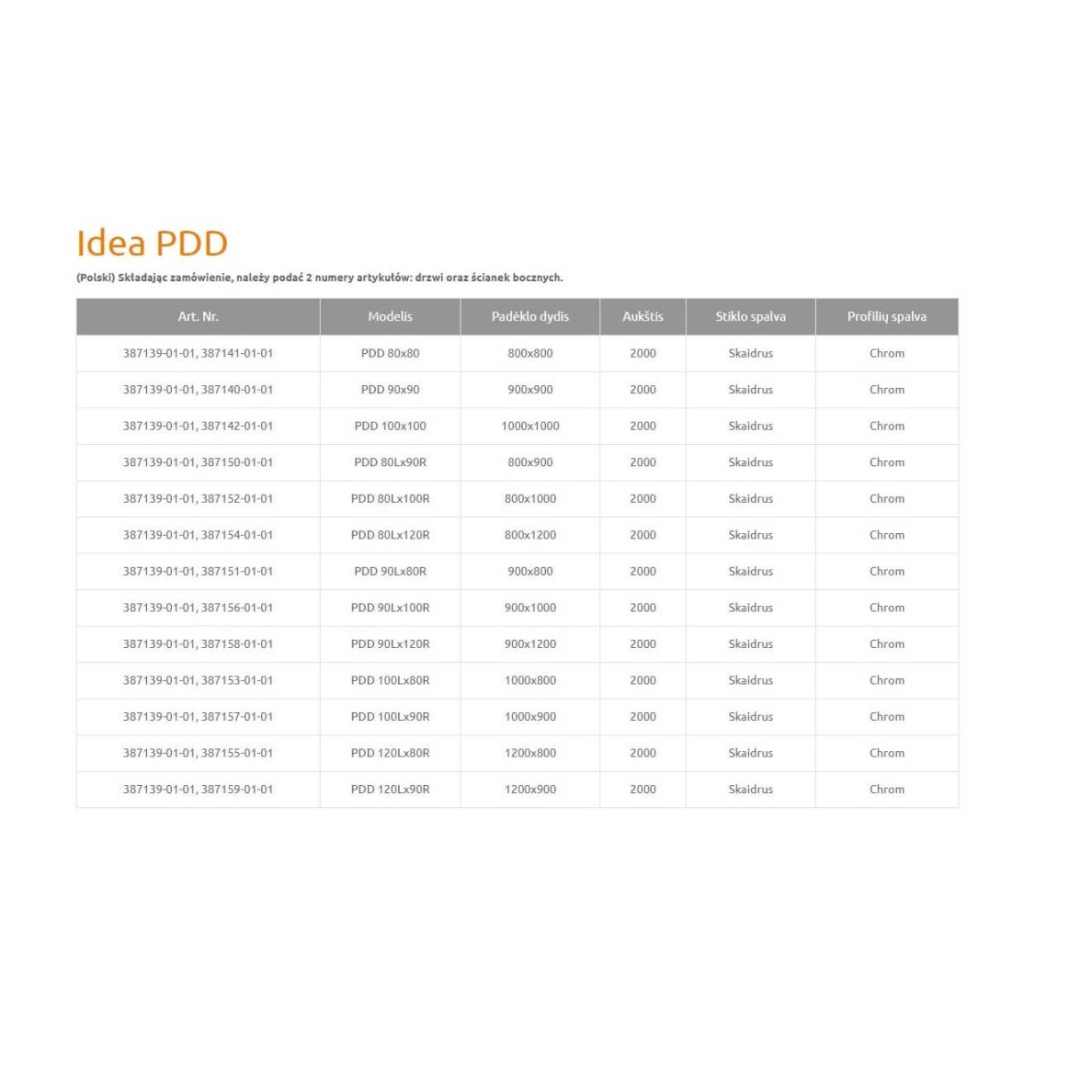 Radaway Idea 6 PDD pusapvalė dušo kabina su dvejomis stumdomomis durimis, chromas 11 Radaway Idea 6 PDD pusapvalė dušo kabina su dvejomis stumdomomis durimis, chromas 11