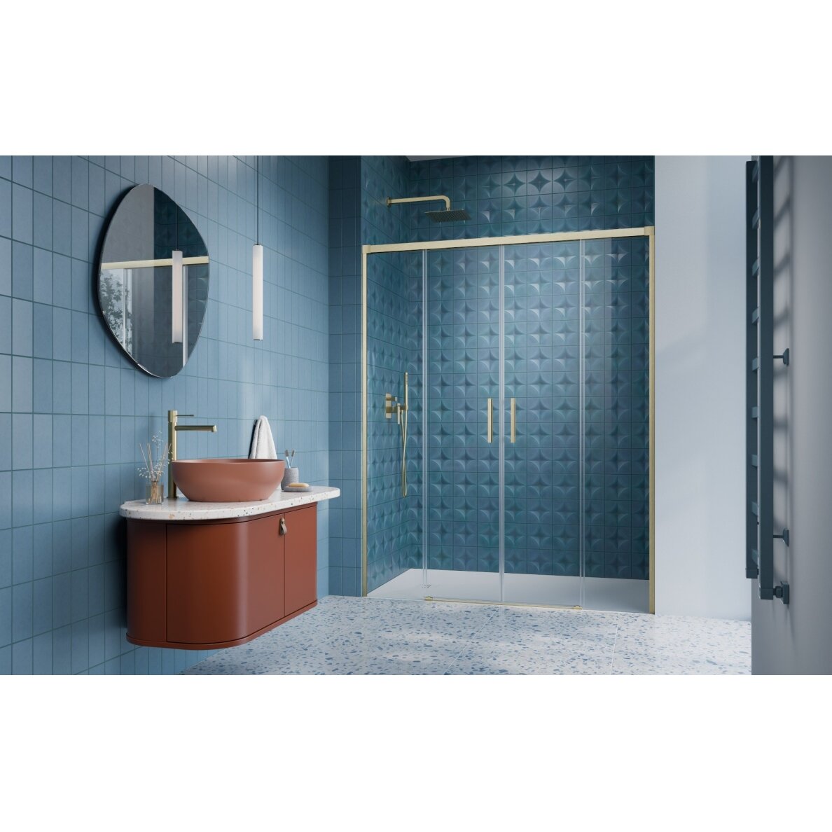 Radaway Idea 8 DWD nišinės dvivėrės stumdomos durys, šviesus šlifuotas auksas 1 Radaway Idea 8 DWD nišinės dvivėrės stumdomos durys, šviesus šlifuotas auksas 1