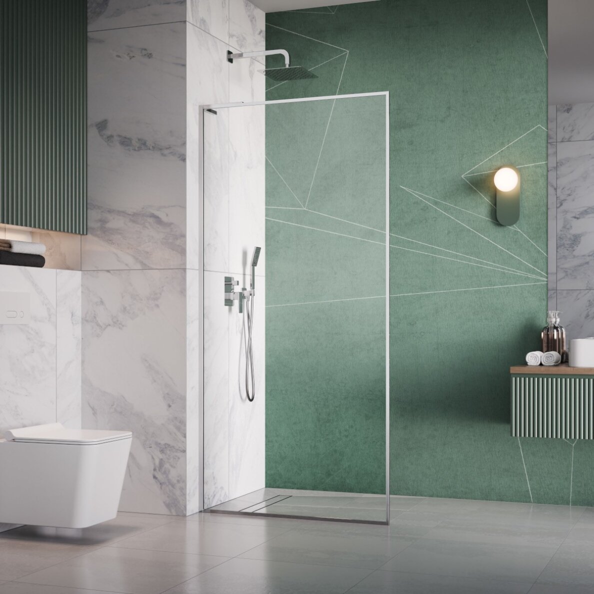 Radaway Modo F SL II stabili dušo sienelė (Walk-in), chromas Radaway Modo F SL II stabili dušo sienelė (Walk-in), chromas