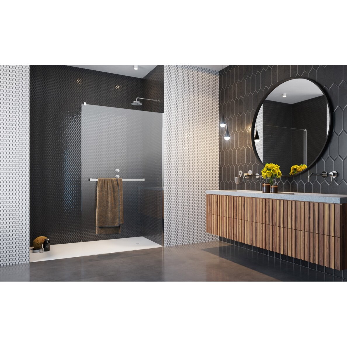 Radaway Modo New II su pakaba stabili dušo sienelė (Walk-in), chromas 2