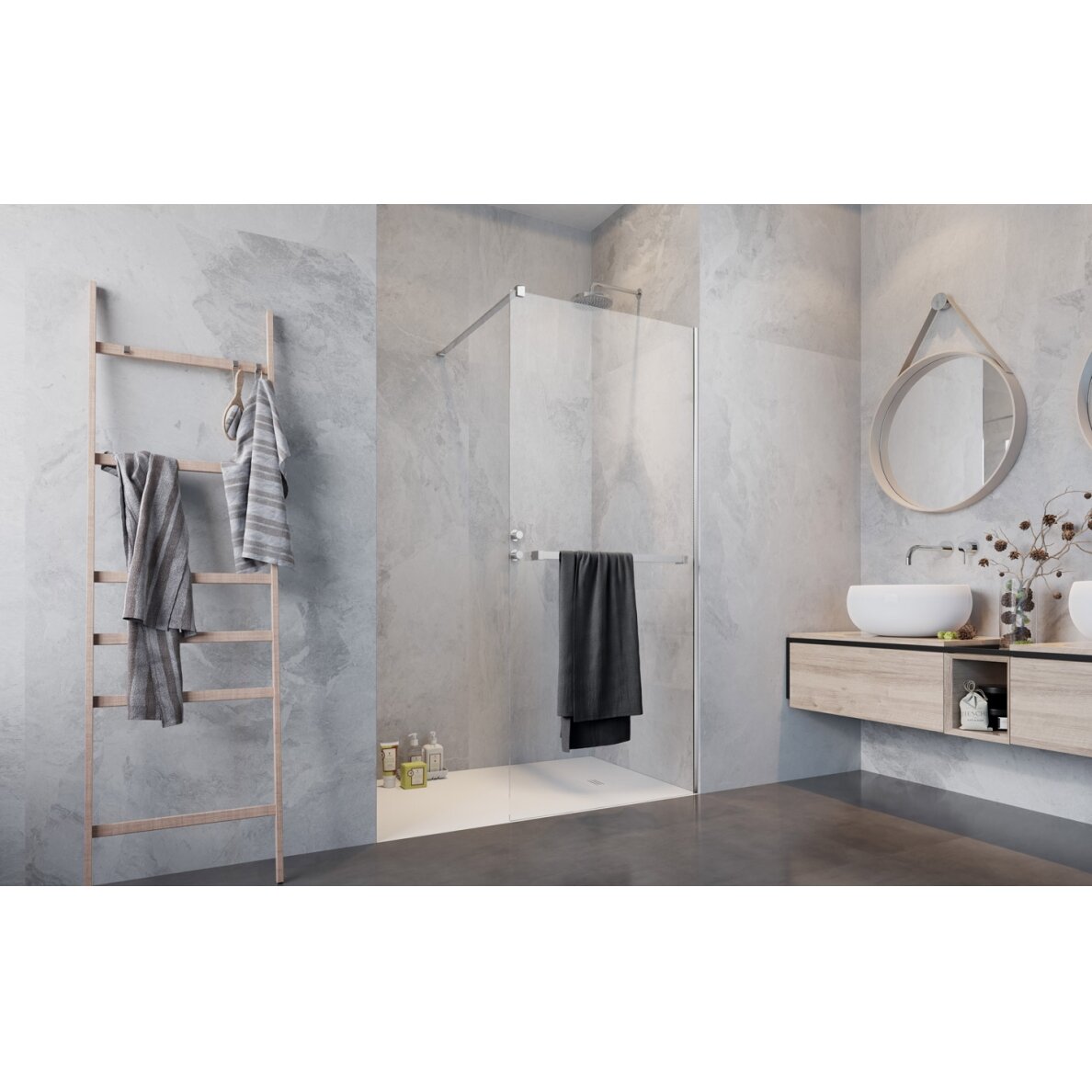 Radaway Modo New II su pakaba stabili dušo sienelė (Walk-in), chromas 1